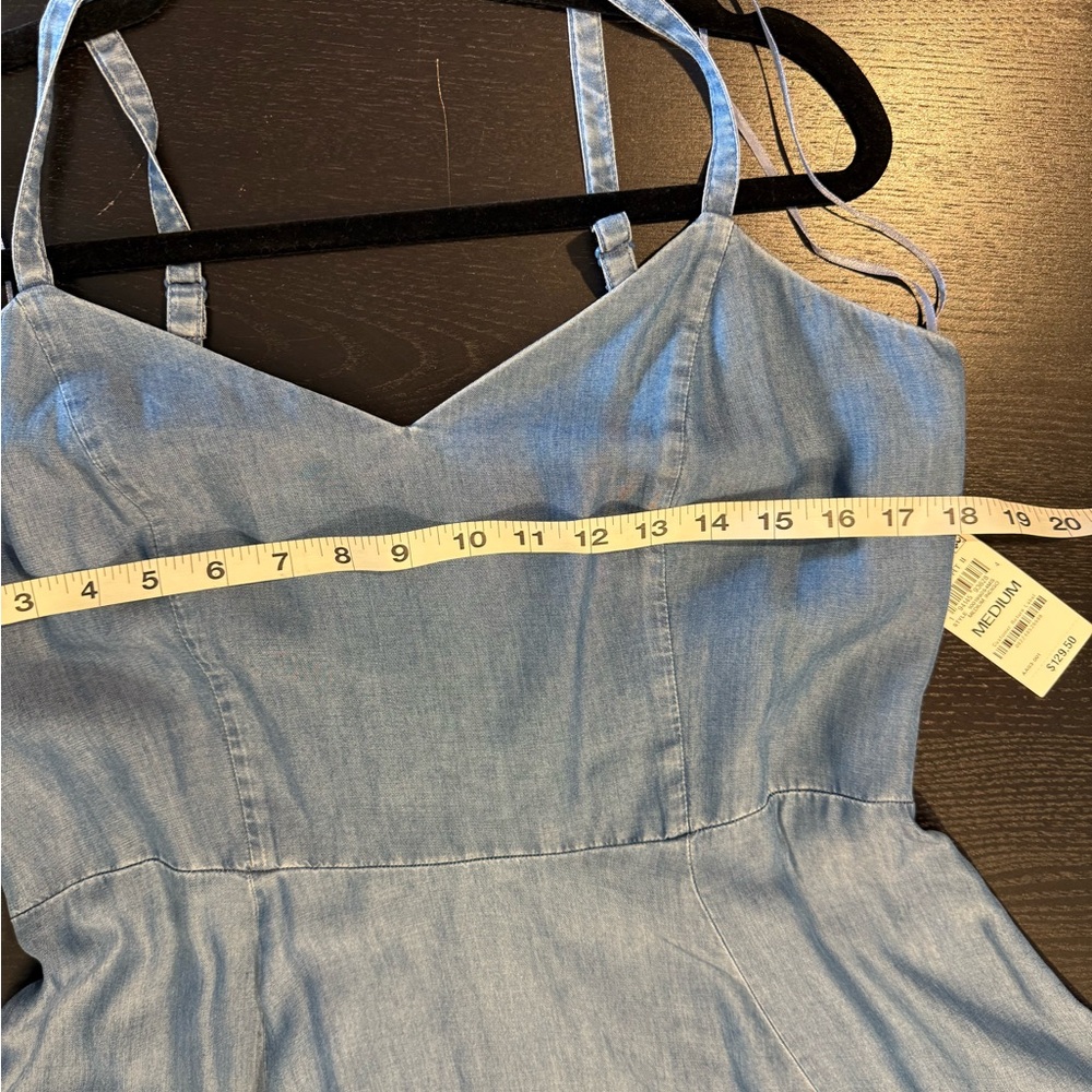 Blue Denim Sleeveless Dress - Picture 3 of 12
